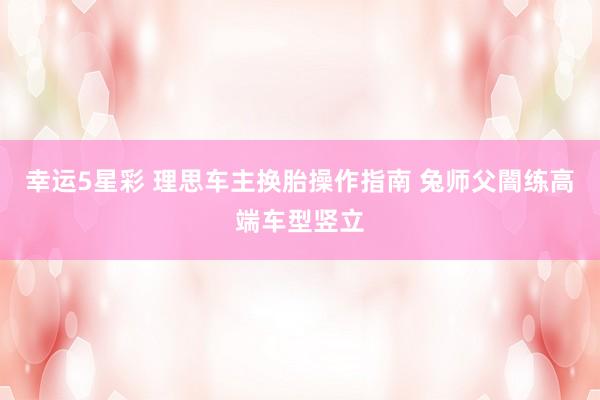 幸运5星彩 理思车主换胎操作指南 兔师父闇练高端车型竖立