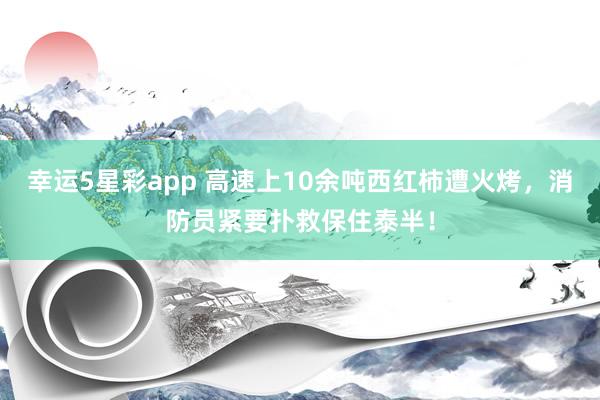 幸运5星彩app 高速上10余吨西红柿遭火烤，消防员紧要扑救保住泰半！