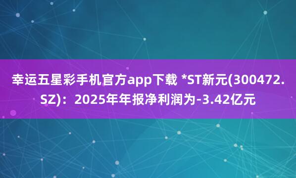 幸运五星彩手机官方app下载 *ST新元(300472.SZ)：2025年年报净利润为-3.42亿元